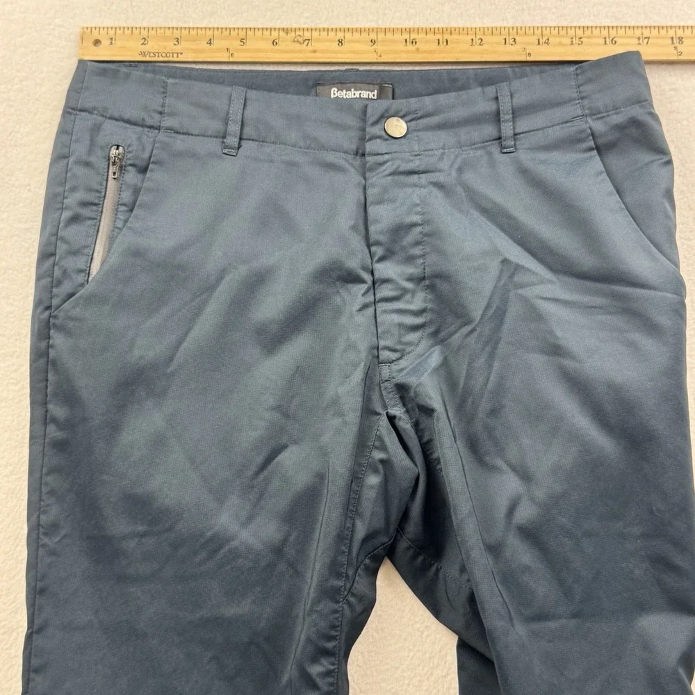 Betabrand‎ Mens Size 32x30 Black Chino Pants Zippered Pockets Stretch